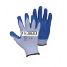 String Knit Work Gloves Palm Coated with Blue Crinkle Latex